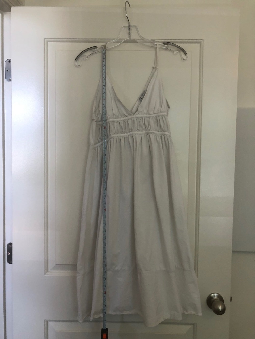 ZARA - White below the knee cotton Sundress - Medium